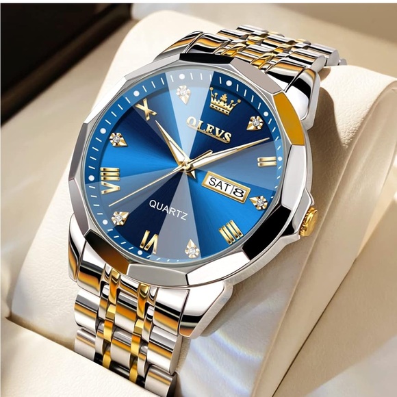 - Blue and Gold Watch for Men NEWCasual Wrist Watch